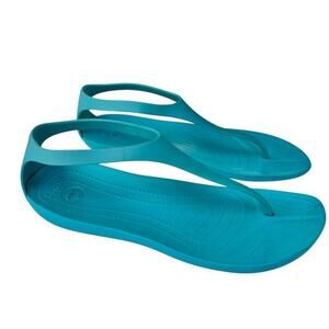 CROCS Womens Serena Sandal Size 9 Turquoise/ Blue Sexi Flip Flop Thong